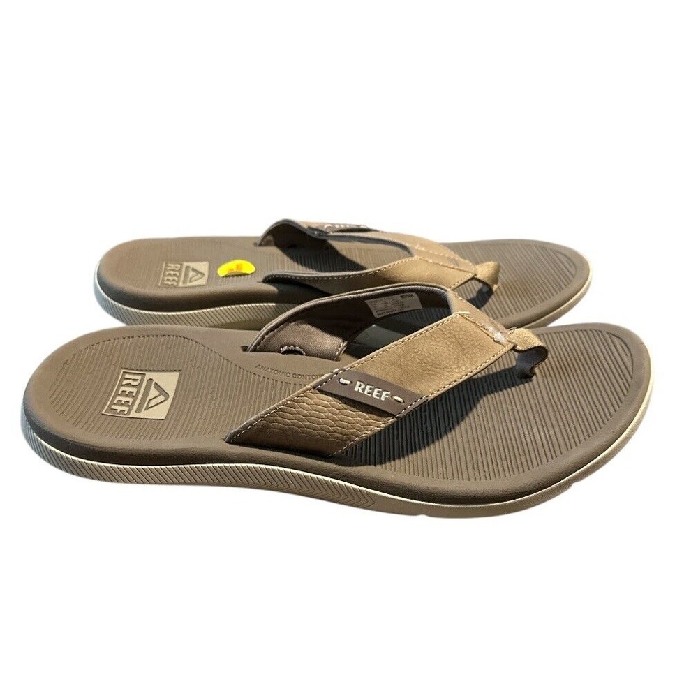 Size 10 Men's Reef Santa Ana Flip Flop Beach Sandals Tan Sand New - Picture 6 of 7